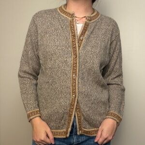 La Perez baby alpaca aztec western statement cardigan size medium cozy cabincore